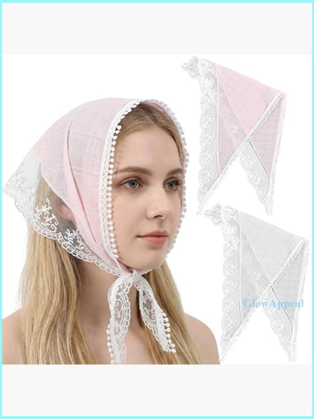2-Piece Lace Hair Scarf Set, Lightweight Polyester Headbandanas, Summer